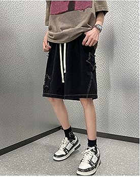Hesaco Baggy Jorts Y2K - Unisex Wash Star Jean Shorts Men
